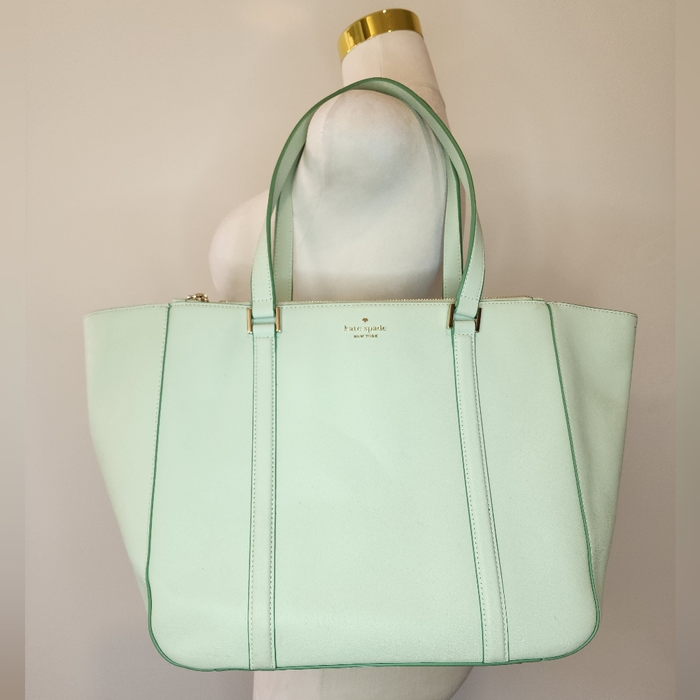 Kate Spade Light Green Large Tote Bag